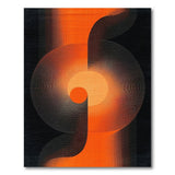 Orange Swirl Circle Area Rug