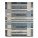 Grey Modern Grey Blue Geometric Block Area Rug