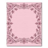 Elegant Pink Floral Ornate Border Area Rug