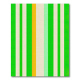 Vibrant Green Orange Vertical Stripe Area Rug