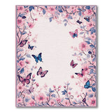 Vintage Pink Cherry Blossom Butterfly Rug