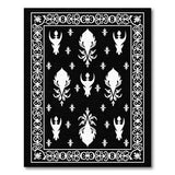 Black and White Intricate Black White Persian Motif Area Rug