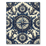 Ornate Nautical Compass Anchor Rug