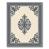 Elegant Black Floral Medallion Ivory Area Rug