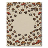 Mushroom Fairy Ring Rug with Paw Prints