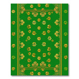 Floral Vintage Golden Shamrock Emerald Green Area Rug