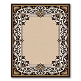 Traditional Persian Ornate Gold Floral Border Beige Area Rug