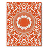 Orange Vibrant Orange Mandala Persian Area Rug