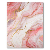 Pink Gold Marble Vein Abstract Area Rug