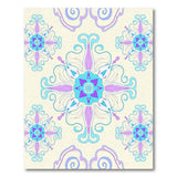 Teal Purple Floral Mandala Area Rug