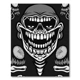 Hooded Skull Line Art Area Rug