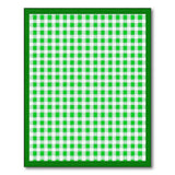 Rustic Farmhouse Green Gingham Checkered Area Rug