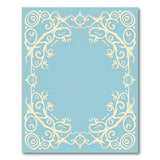 Elegant Cream Floral Scroll Blue Area Rug