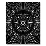Radiant Black White Geometric Sunburst Rug