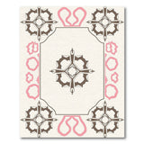 Pink Accented Persian Medallion Area Rug