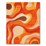 Orange Vibrant Orange Abstract Wave Area Rug