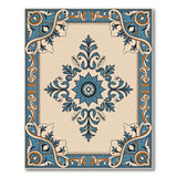 Blue and Teal Ornate Blue Medallion Persian Area Rug