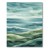 Teal Seascape Watercolor Area Rug