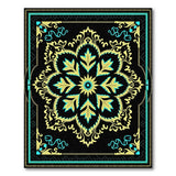 Ornate Gold Teal Mandala Persian Area Rug