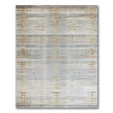 Gold and Silver Gold Geometric Abstract Grey Area Rug