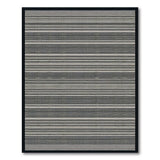 Black White Woven Stripe Area Rug