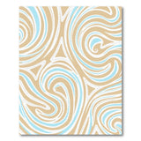 Wavy Tan Teal Abstract Area Rug