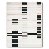 Black White Geometric Stripe No. 2 Area Rug