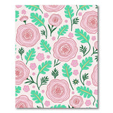 Pink Vibrant Pink Floral Leaf Area Rug