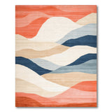 Abstract Wave Area Rug in Orange and Blue