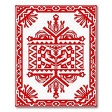 Red Heritage Tribal Geometric Heritage Tribal Area Rug