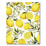 Vibrant Lemon Citrus Floral Washable Area Rug - Low Pile & Non-Slip