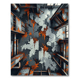 Distressed Grey Rust Industrial Area Rug