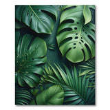 Lush Monstera Leaf Green Boho Chic Area Rug