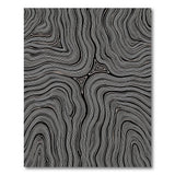 Abstract Wavy Lines Black White Area Rug