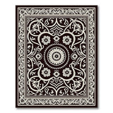 Black and White Intricate Black White Traditional Persian Rug