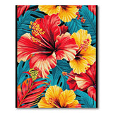 Multi-color and Patterns Vibrant Hibiscus Floral Area Rug