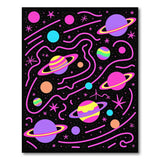 Multi-color and Patterns Vibrant Cosmic Planets Kids Area Rug