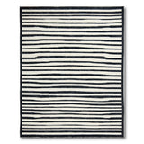 Bold Black White Horizontal Striped Rug