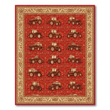 Red Tractor Rustic Farmhouse Area Rug
