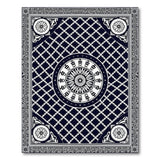 Navy Persian Medallion Lattice Area Rug