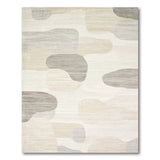 Abstract Organic Beige Grey Area Rug