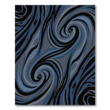 ODIKA Modern Abstract Swirl Navy Blue Washable Rug - Low Pile Non-Slip Area Rug