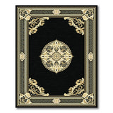 ODIKA Vintage Ornate Medallion Washable Area Rug - Black & Gold Low Pile Carpet