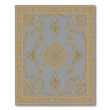 Ornate Gold Baroque Grey Area Rug