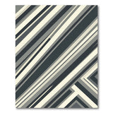 Diagonal Black White Stripe Geometric Area Rug
