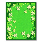 Green Kids Cartoon Lucky Green Shamrock Clover Area Rug