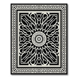 Intricate Black White Mandala Geometric Modern Area Rug
