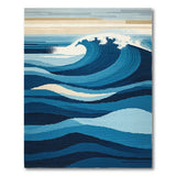 Blue and Teal Cascading Ocean Waves Blue Teal Area Rug