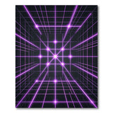 Geometric Modern Purple Neon Grid Geometric Area Rug