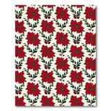 Floral Vintage Red Red Poinsettia Floral Pattern Area Rug